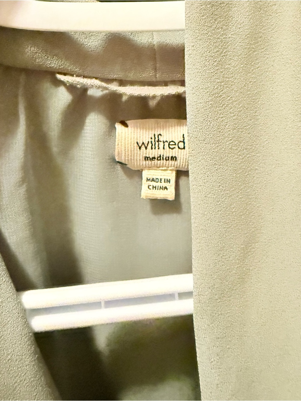 Wilfred Sleeveless Wrap-Front Dress in Light Sage Green - Picture 3 of 3